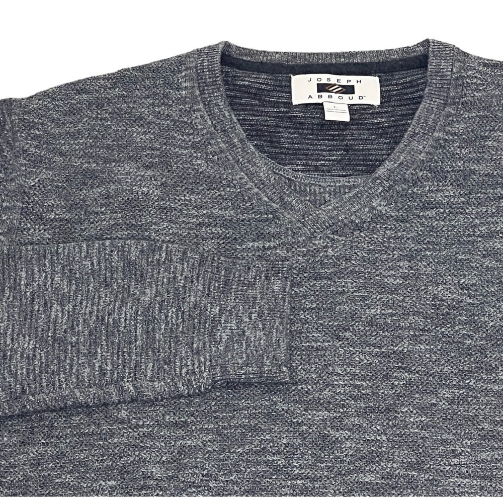 Joseph Abboud V-neck Pullover Sweater Gray Large 100% Cotton